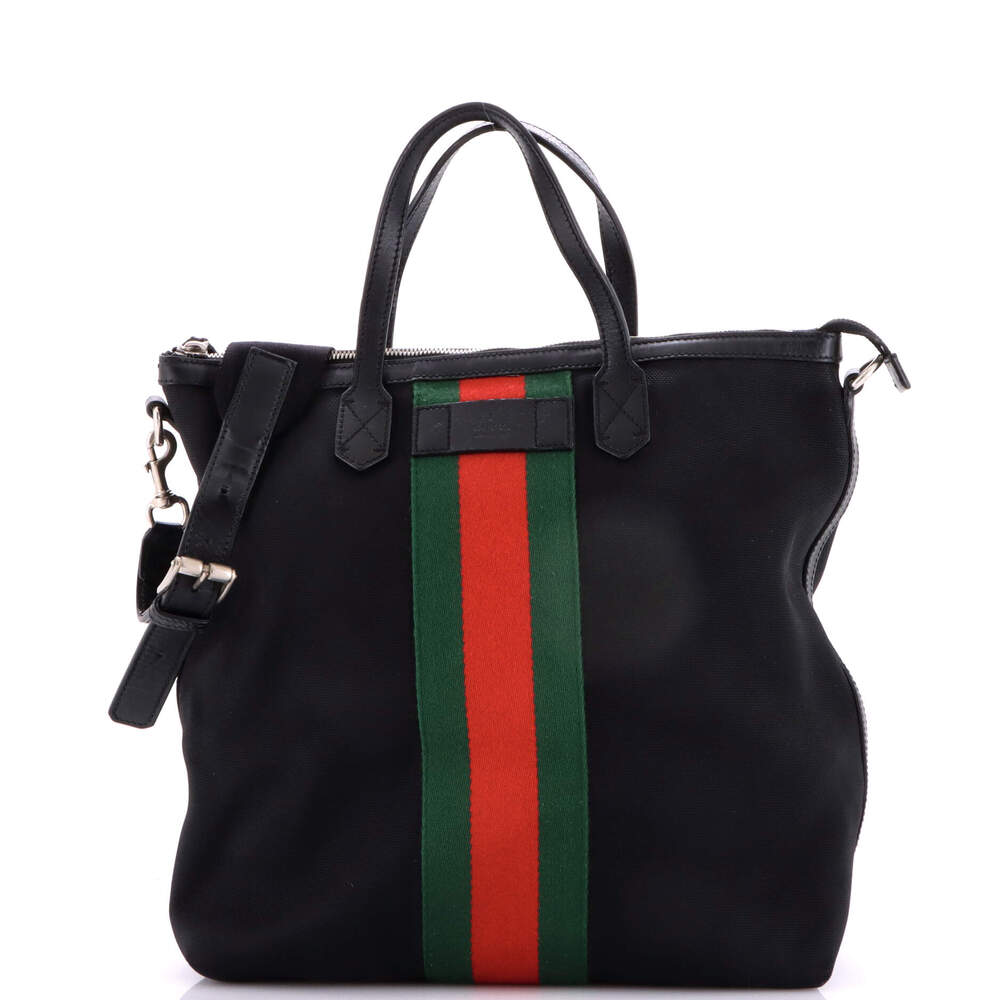 Gucci Web Zip Tote Techno Canvas Medium #247843G13B - Picture 1 of 8